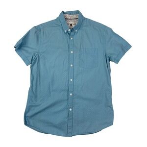 Cactus Man Mens Slim Fit Short Sleeve Polka Dot Button Down Shirt Blue Medium